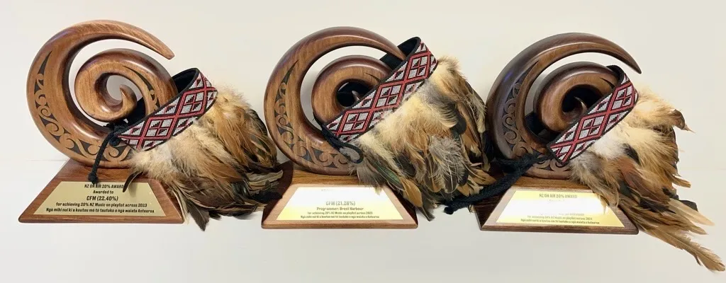 Three NZ On Air awards recognising CFM for playing New Zealand music
