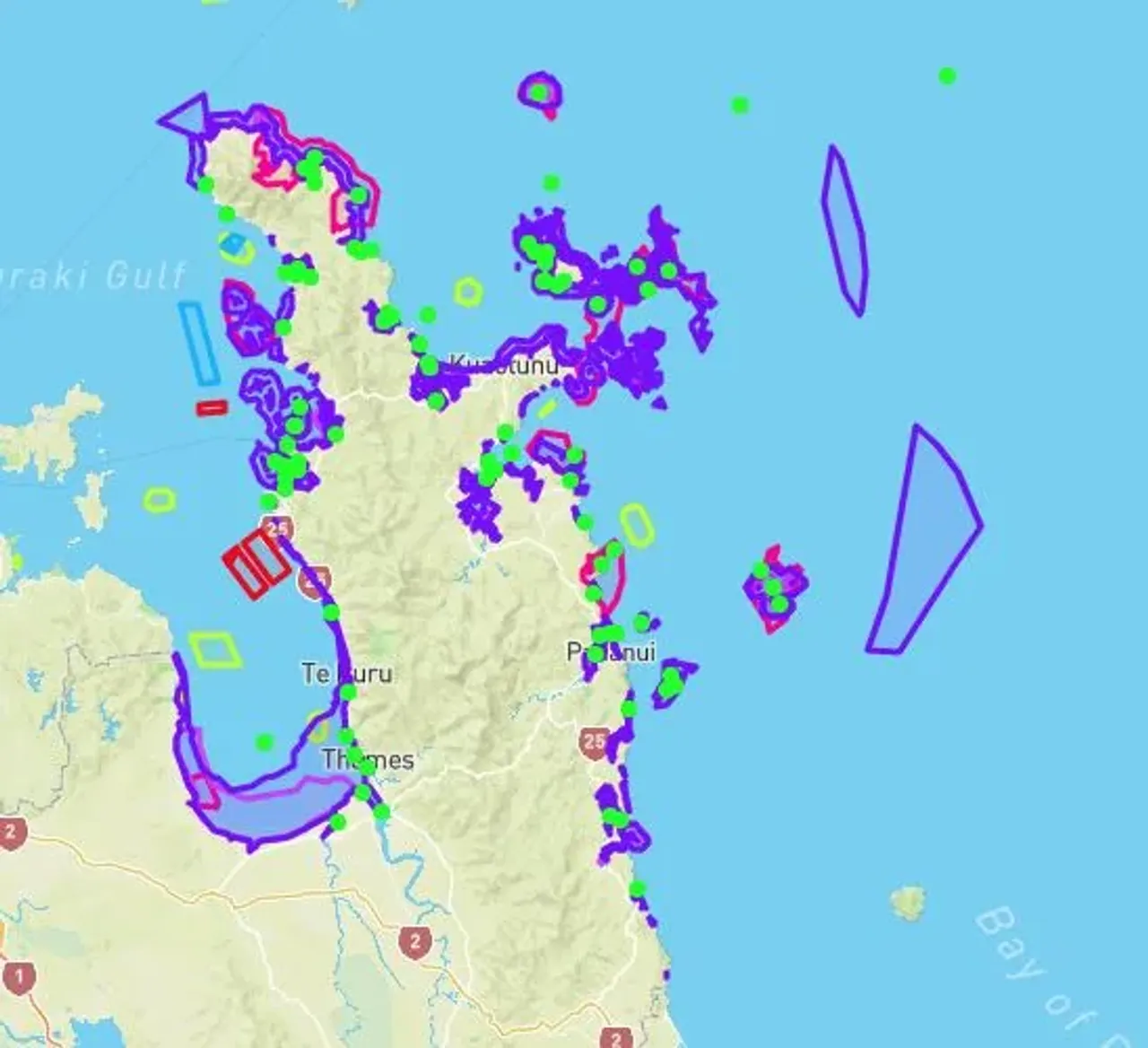 Waikato Regional Council, Location of Indigenous Marine Biodiversity