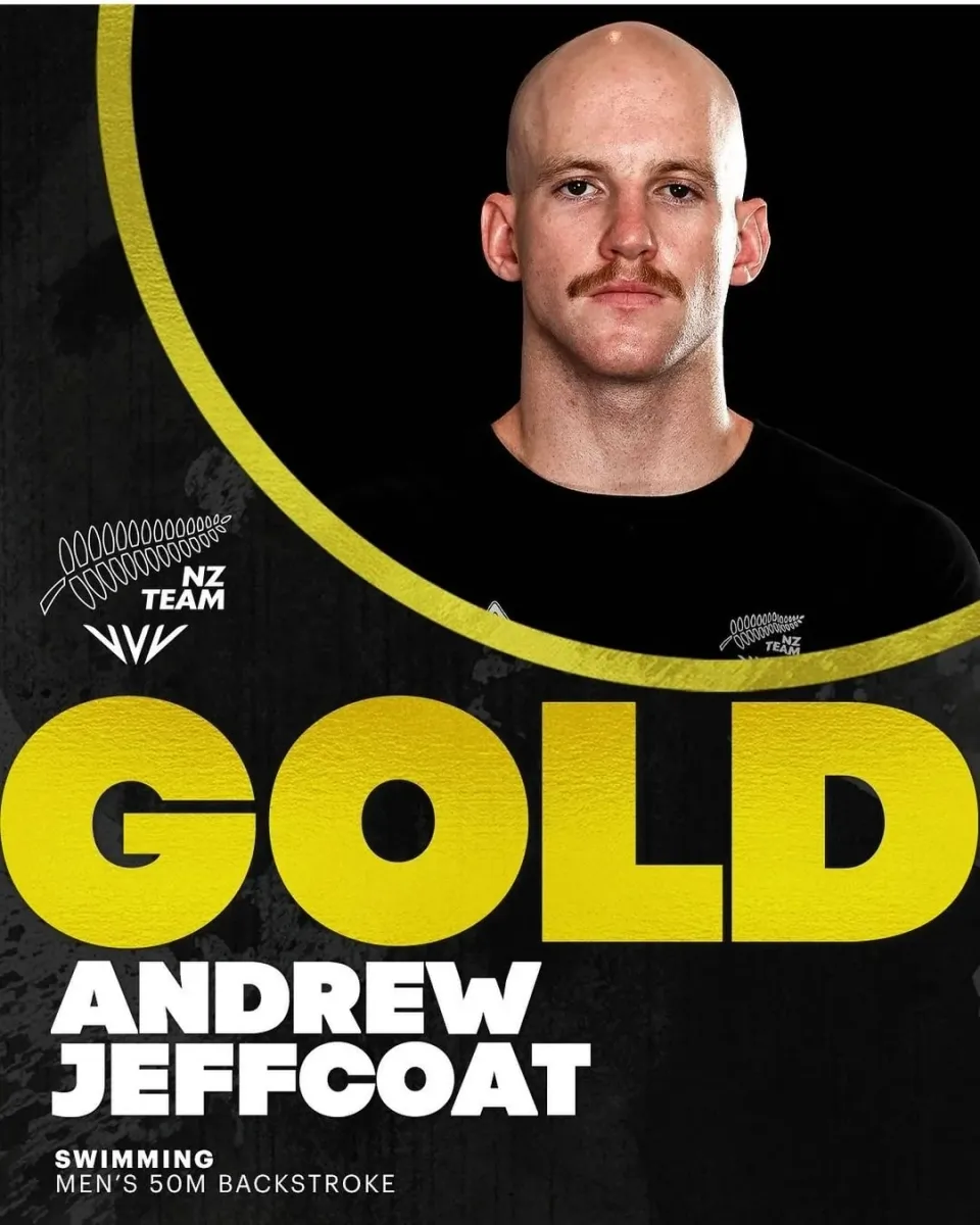 Andrew Jeffcoat Commonwealth 50m Backstroke Gold Medallist photo