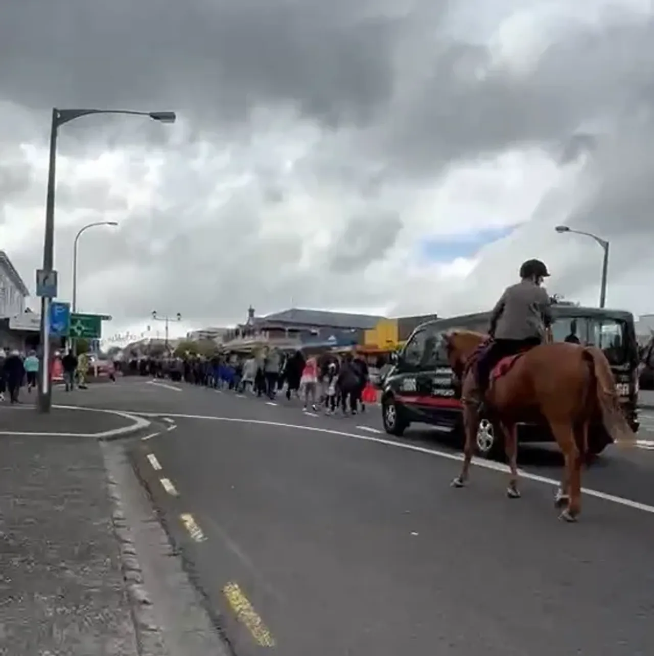 Residents Ignore Traffic Management and March for Vets photo