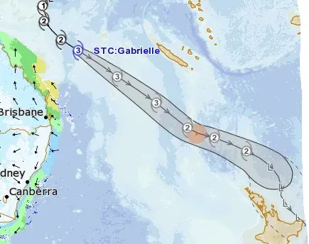 Severe Tropical Cyclone Gabrielle Takes Slight East Move on Latest Tracking photo